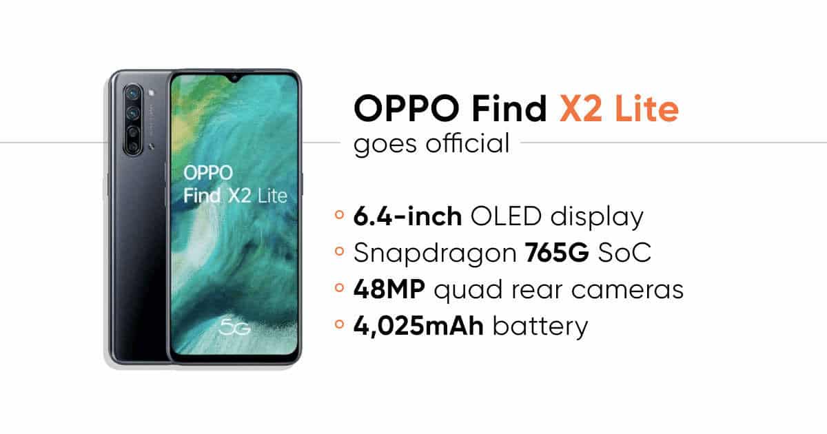 OPPO Find X2 Lite launched with Snapdragon 765, 48MP quad cameras: price, specifications