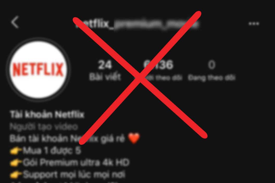Mua tài khoản Netflix giá rẻ khiến nhiều người bị lừa