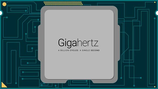 1 gigahertz (GHz) hoàn thành một tỷ chu kỳ xung nhịp mỗi giây
