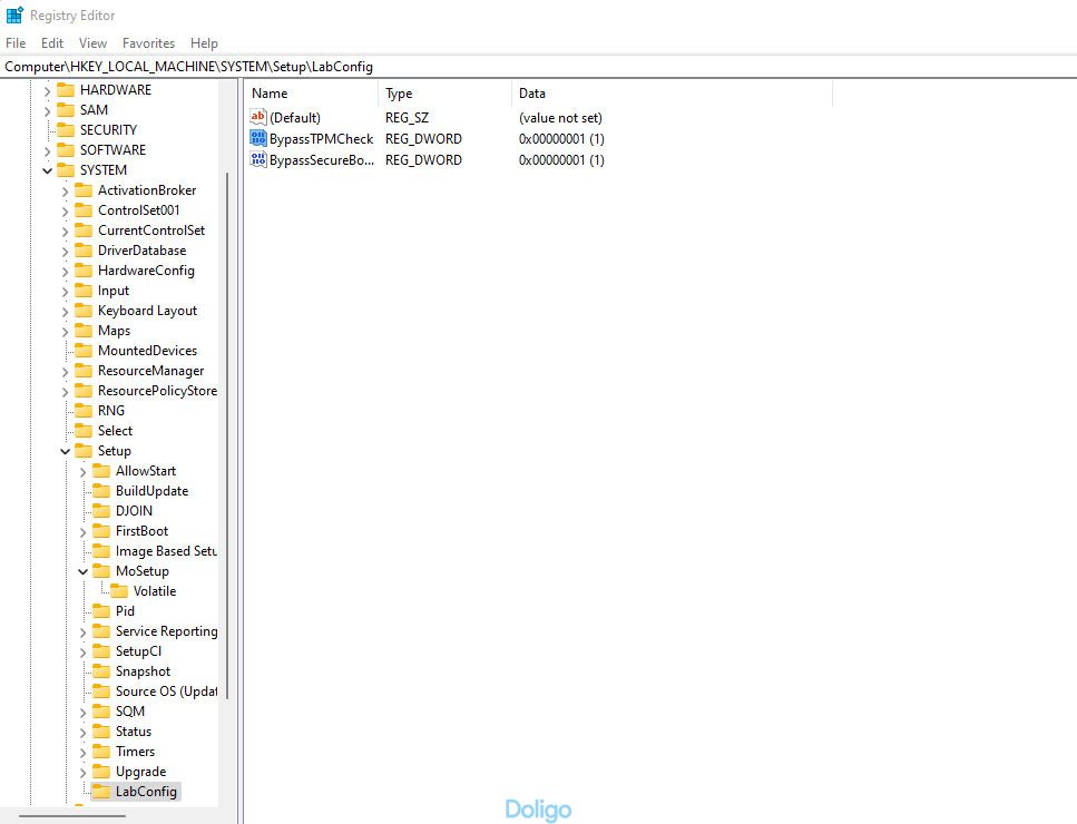 Bỏ qua TPM 2.0 bằng cách chỉnh sửa Registry Editor trong quá trình cài đặt Windows 11
