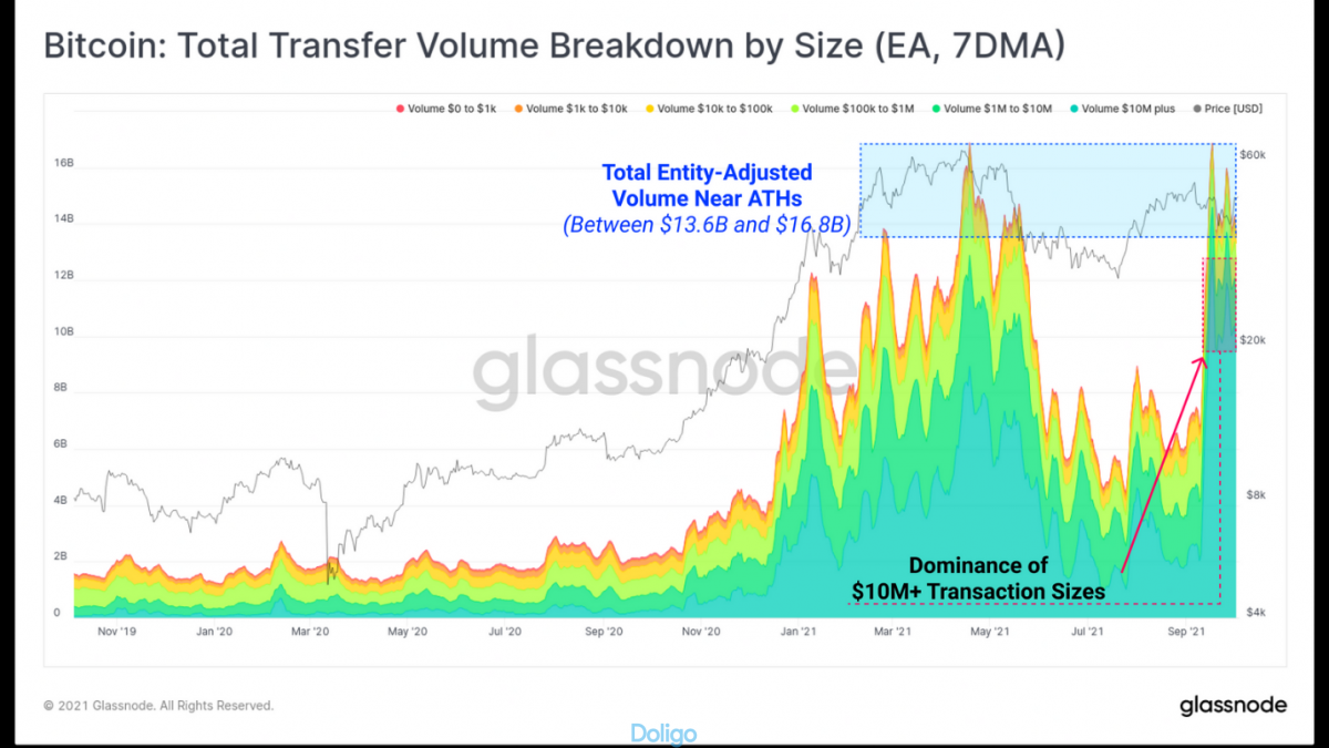 Tổng khối lượng chuyển Bitcoin | Nguồn: Glassnode